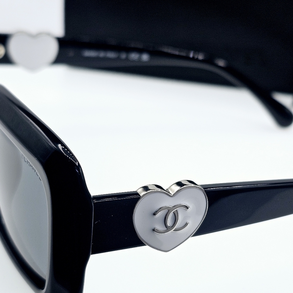 CHANEL CH5520A C501/S4 Designer Sunglasses | Black & Silver Frame | Grey Lenses - Picture 8 of 16